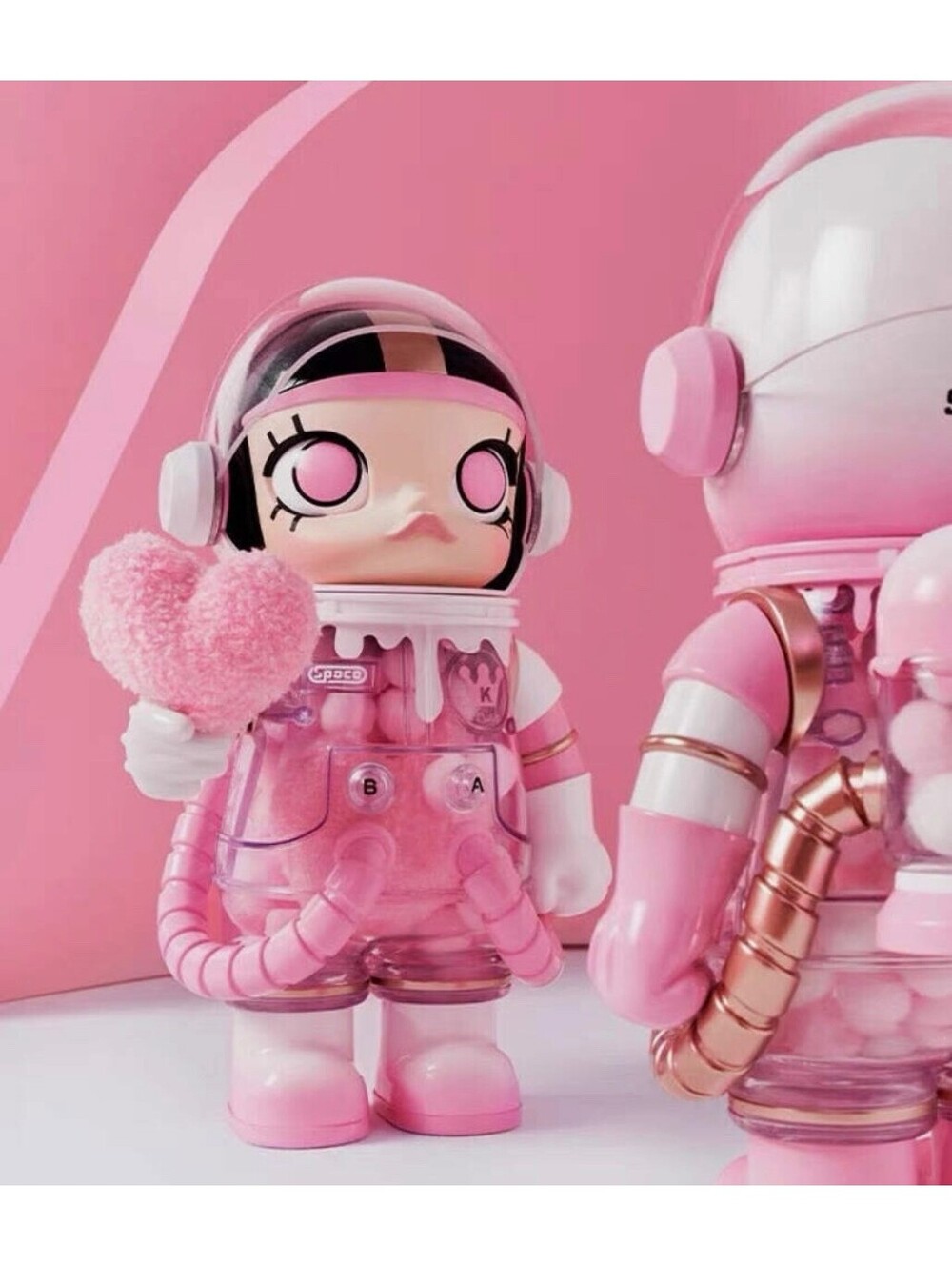 Mega Space Molly 400% Heartfelt Words NEW Open Box LOVE Pink & White Sweetness!